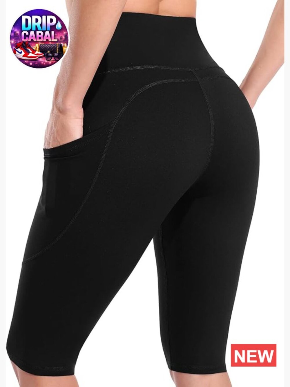 High Waist Biker Shorts with Pockets 12" Workout Running Shorts
